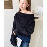 ワンショルドレープフェザーニットプルオーバー(ドレープニット） | moment+ | 詳細画像17 