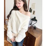 ワンショルドレープフェザーニットプルオーバー(ドレープニット） | moment+ | 詳細画像2 