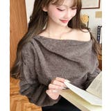 ワンショルドレープフェザーニットプルオーバー(ドレープニット） | moment+ | 詳細画像20 