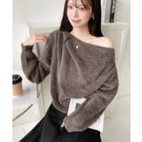 ワンショルドレープフェザーニットプルオーバー(ドレープニット） | moment+ | 詳細画像29 