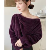 ワンショルドレープフェザーニットプルオーバー(ドレープニット） | moment+ | 詳細画像34 