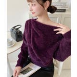 ワンショルドレープフェザーニットプルオーバー(ドレープニット） | moment+ | 詳細画像36 