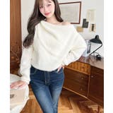 ワンショルドレープフェザーニットプルオーバー(ドレープニット） | moment+ | 詳細画像4 