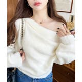 ワンショルドレープフェザーニットプルオーバー(ドレープニット） | moment+ | 詳細画像6 