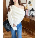 ワンショルドレープフェザーニットプルオーバー(ドレープニット） | moment+ | 詳細画像9 