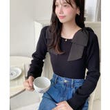 リボンストラップ2WAYオフショルニットトップス | moment+ | 詳細画像14