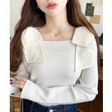 リボンストラップ2WAYオフショルニットトップス | moment+ | 詳細画像2