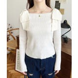 リボンストラップ2WAYオフショルニットトップス | moment+ | 詳細画像5