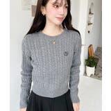 刺繍入りケーブルショート丈ニットプルオーバー | moment+ | 詳細画像24 
