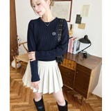 刺繍入りケーブルショート丈ニットプルオーバー | moment+ | 詳細画像32 