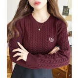 刺繍入りケーブルショート丈ニットプルオーバー | moment+ | 詳細画像35 