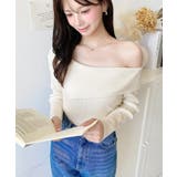 アシンメトリーオフショルダーリブニット12G | moment+ | 詳細画像12 