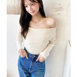 アシンメトリーオフショルダーリブニット12G | moment+ | 詳細画像15 