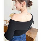 アシンメトリーオフショルダーリブニット12G | moment+ | 詳細画像18 