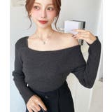 アシンメトリーオフショルダーリブニット12G | moment+ | 詳細画像19 