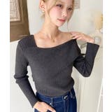 アシンメトリーオフショルダーリブニット12G | moment+ | 詳細画像24 