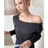 アシンメトリーオフショルダーリブニット12G | moment+ | 詳細画像25 