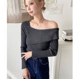 アシンメトリーオフショルダーリブニット12G | moment+ | 詳細画像27 