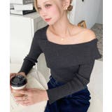 アシンメトリーオフショルダーリブニット12G | moment+ | 詳細画像28 