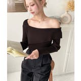 アシンメトリーオフショルダーリブニット12G | moment+ | 詳細画像37 