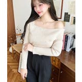 アシンメトリーオフショルダーリブニット12G | moment+ | 詳細画像41 