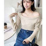 アシンメトリーオフショルダーリブニット12G | moment+ | 詳細画像44 