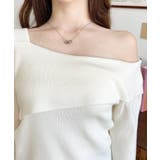 アシンメトリーオフショルダーリブニット12G | moment+ | 詳細画像6 