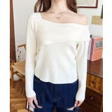 アシンメトリーオフショルダーリブニット12G | moment+ | 詳細画像7 