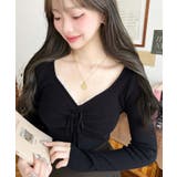 フロントレースギャザーリブニットトップス12G | moment+ | 詳細画像15 