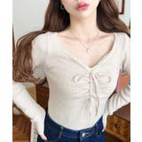 フロントレースギャザーリブニットトップス12G | moment+ | 詳細画像31 