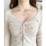 フロントレースギャザーリブニットトップス12G | moment+ | 詳細画像33 