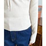 フロントレースギャザーリブニットトップス12G | moment+ | 詳細画像35 