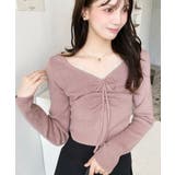 フロントレースギャザーリブニットトップス12G | moment+ | 詳細画像42 