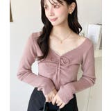 フロントレースギャザーリブニットトップス12G | moment+ | 詳細画像43 