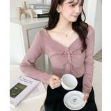 フロントレースギャザーリブニットトップス12G | moment+ | 詳細画像44 