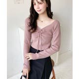 フロントレースギャザーリブニットトップス12G | moment+ | 詳細画像45 