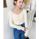 フロントレースギャザーリブニットトップス12G | moment+ | 詳細画像6 