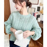 モヘアライク透かし編みショートニットプルオーバー | moment+ | 詳細画像19 