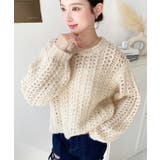 モヘアライク透かし編みショートニットプルオーバー | moment+ | 詳細画像3 