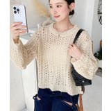 モヘアライク透かし編みショートニットプルオーバー | moment+ | 詳細画像6 