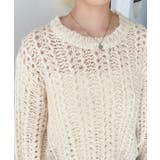 モヘアライク透かし編みショートニットプルオーバー | moment+ | 詳細画像8 