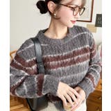 ループヤーンボーダーニットプルオーバー | moment+ | 詳細画像18 