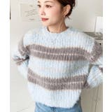 ループヤーンボーダーニットプルオーバー | moment+ | 詳細画像2 