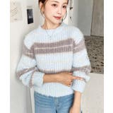 ループヤーンボーダーニットプルオーバー | moment+ | 詳細画像3 