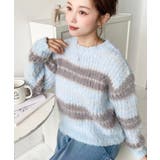 ループヤーンボーダーニットプルオーバー | moment+ | 詳細画像6 