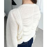 シャーリングジップニットカーディガン | moment+ | 詳細画像11