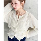 シャーリングジップニットカーディガン | moment+ | 詳細画像13