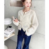 シャーリングジップニットカーディガン | moment+ | 詳細画像15