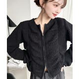 シャーリングジップニットカーディガン | moment+ | 詳細画像18