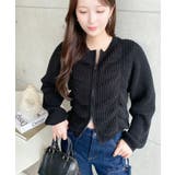 シャーリングジップニットカーディガン | moment+ | 詳細画像24